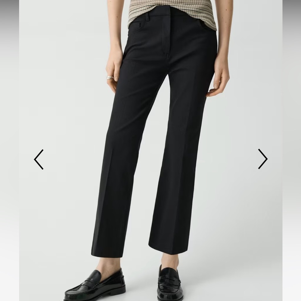 Theory Kick Pant in Stretch Cotton Black Size 2